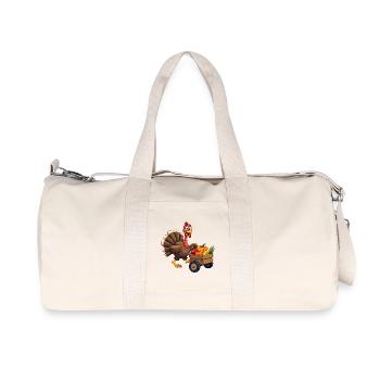 Thanksgiving Funny Thanksgiving Turkey - Recycled Canvas Sports Bag by Stanley/Stella - natural - Front