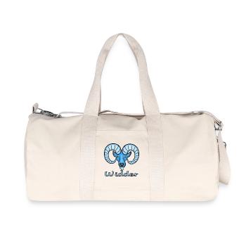 Zodiac sign Aries in blue - Recycled Canvas Sports Bag by Stanley/Stella - natural - Front