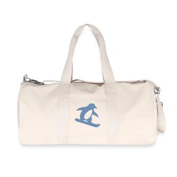 Minimalist Penguin Snowboard Winter Getaway - Recycled Canvas Sports Bag by Stanley/Stella - natural - Front