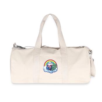 Peacock Bird Santa Claus Christmas - Recycled Canvas Sports Bag by Stanley/Stella - natural - Front