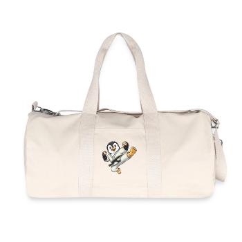 Cool Penguin Karate Kick Black Belt Martial Arts - Recycled Canvas Sports Bag by Stanley/Stella - natural - Front