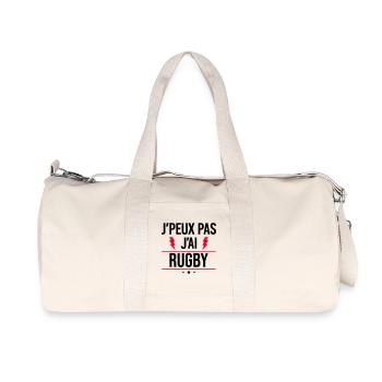 J’peux pas j’ai rugby Humour Rugby - Sac de sport en toile recyclée Stanley/Stella - blanc naturel - Devant