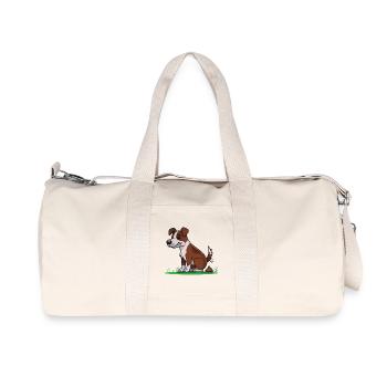Chien assis avec des pets de dessin animé - Sac de sport en toile recyclée Stanley/Stella - blanc naturel - Devant