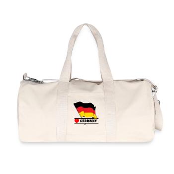 Deutsche Flagge mit Herz - Recycelte Canvas-Sporttasche von Stanley/Stella - Naturweiß - Vorne