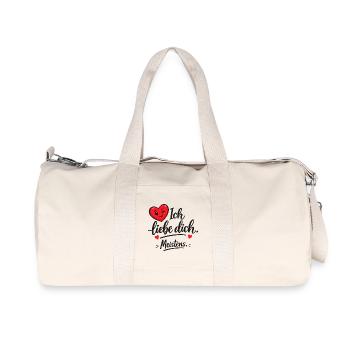 Ich liebe dich meistens - Recycelte Canvas-Sporttasche von Stanley/Stella - Naturweiß - Vorne