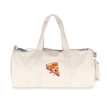 Watercolor Pizza - Recycled Canvas Sports Bag by Stanley/Stella - natural - Front