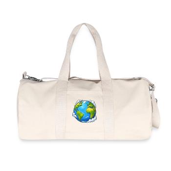Erde Welt Planet - Recycelte Canvas-Sporttasche von Stanley/Stella - Naturweiß - Vorne