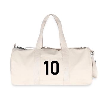 10. 10 ANS. 10e ANNIVERSAIRE. ANNIVERSAIRE 10 ANS. - Sac de sport en toile recyclée Stanley/Stella - blanc naturel - Devant