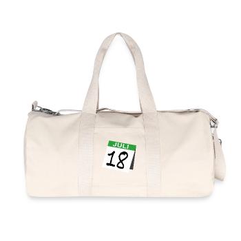 18. Geburtstag Kalender Juli Achtzehn - Recycelte Canvas-Sporttasche von Stanley/Stella - Naturweiß - Vorne