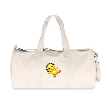 Un canard mignon avec des écouteurs dansant musique techno - Sac de sport en toile recyclée Stanley/Stella - blanc naturel - Devant