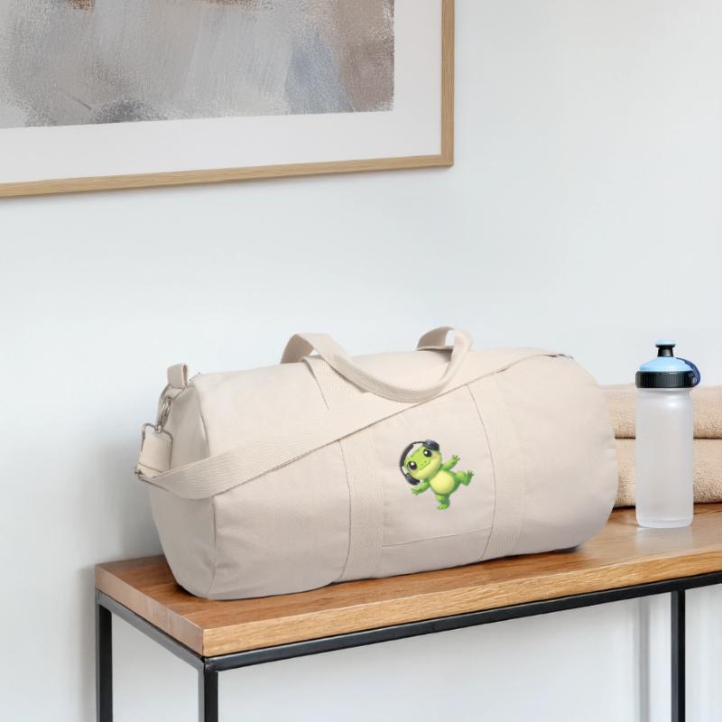 Cute frog toad toad with headphones dancing tech Recycled Canvas Sports Bag by Stanley/Stella