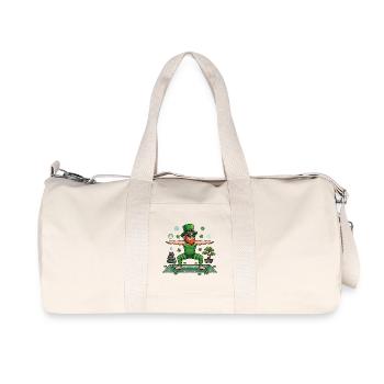 Namasté de Yoga Leprechaun de la Saint-Patrick - Sac de sport en toile recyclée Stanley/Stella - blanc naturel - Devant