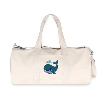 Wal Comic süß Blauwal Kawaii - Recycelte Canvas-Sporttasche von Stanley/Stella - Naturweiß - Vorne