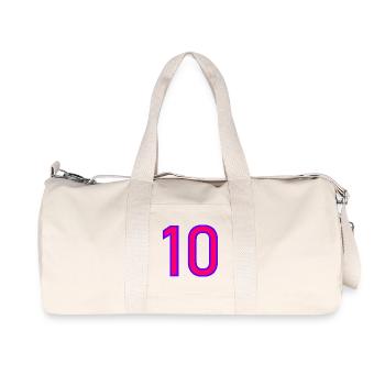 10. 10 YEARS. 10th ANNIVERSARY. 10 YEAR ANNIVERSARY. - Recycled Canvas Sports Bag by Stanley/Stella - natural - Front