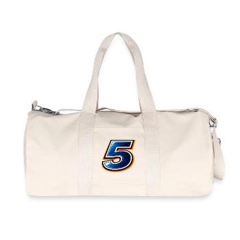 Maillot de football numéro 5 design sportif - Sac de sport en toile recyclée Stanley/Stella - blanc naturel - Devant