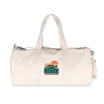 retro sardine - sardines funny - Recycled Canvas Sports Bag by Stanley/Stella - natural - Front