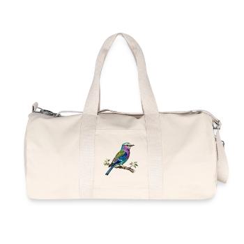 Long-stranded roller – naturalistic engraving - Recycled Canvas Sports Bag by Stanley/Stella - natural - Front