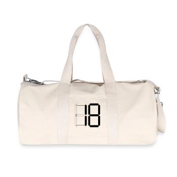 NUMÉRO 18 Dix-huit cadeaux d’anniversaire numérique - Sac de sport en toile recyclée Stanley/Stella - blanc naturel - Devant