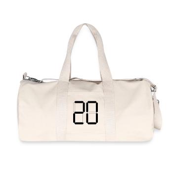 NUMBER 20 Twenty Birthday Gift Digital - Recycled Canvas Sports Bag by Stanley/Stella - natural - Front