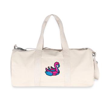 Fête de la piscine des animaux natants Flamants - Sac de sport en toile recyclée Stanley/Stella - blanc naturel - Devant