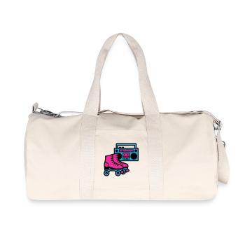 Roller Skates Boombox 80s Retro - Recycled Canvas Sports Bag by Stanley/Stella - natural - Front
