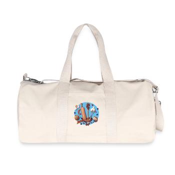 Baking Utensils and Blueberry Muffins Illustration - Recycled Canvas Sports Bag by Stanley/Stella - natural - Front