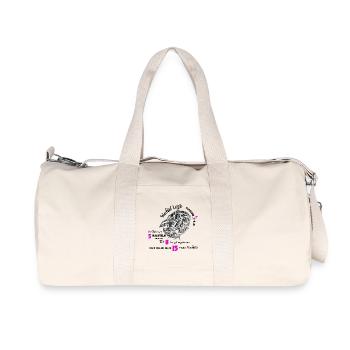 Wachtel mit Neonzahlen und lustigen Spruch - Recycelte Canvas-Sporttasche von Stanley/Stella - Naturweiß - Vorne