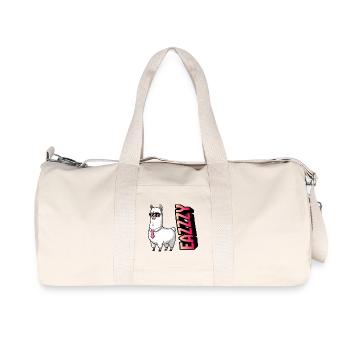 Lama im Anzug mit Pink-Sonnenbrille - Recycelte Canvas-Sporttasche von Stanley/Stella - Naturweiß - Vorne