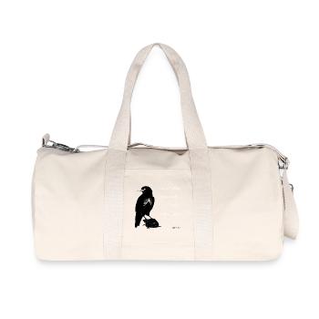 Raven Skeleton Noir Print - Recycled Canvas Sports Bag by Stanley/Stella - natural - Front