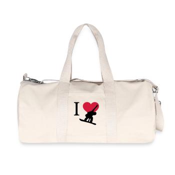 I Love Snowboarding - Recycled Canvas Sports Bag by Stanley/Stella - natural - Front