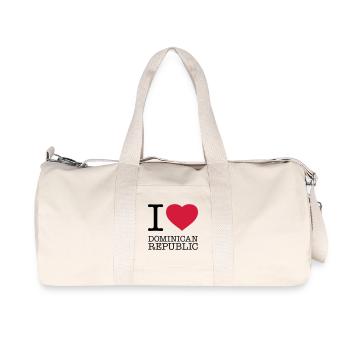 I LOVE DOMINICAN REPUBLIC Dominikanische Republik - Recycelte Canvas-Sporttasche von Stanley/Stella - Naturweiß - Vorne