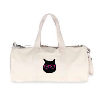 schwarze Katze fantastische Sonnenbrillen - Recycelte Canvas-Sporttasche von Stanley/Stella - Naturweiß - Vorne