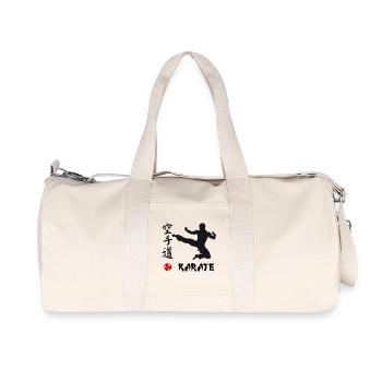Karaté noir - Sac de sport en toile recyclée Stanley/Stella - blanc naturel - Devant