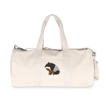 Tapir Famille Mère Enfant Bébé Cadeau - Sac de sport en toile recyclée Stanley/Stella - blanc naturel - Devant