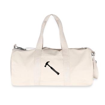 Marteau pour charpentier - Sac de sport en toile recyclée Stanley/Stella - blanc naturel - Devant