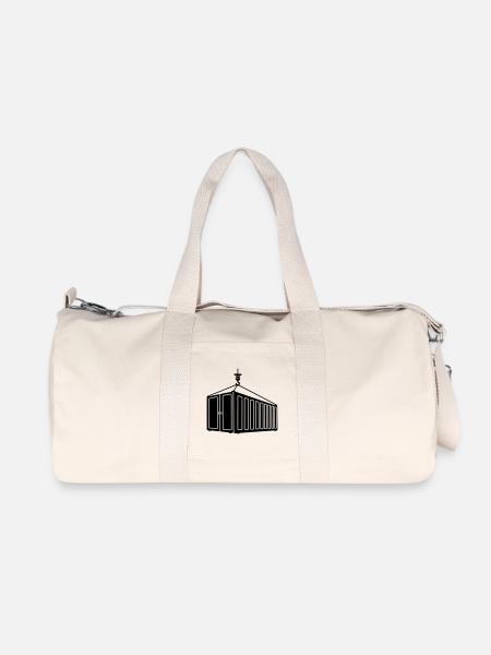 Sea container on hook crane logo - Recycled Canvas Sports Bag by Stanley/Stella - natural