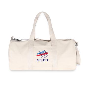 Merdef Bleu Rouge Lignes - Sac de sport en toile recyclée Stanley/Stella - blanc naturel - Devant