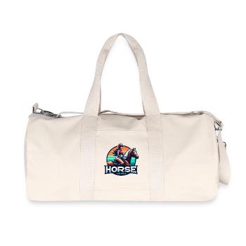 Lebendige Reiter-Illustration - Recycelte Canvas-Sporttasche von Stanley/Stella - Naturweiß - Vorne