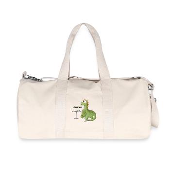 Dinosaurier Wortspielerei - Recycelte Canvas-Sporttasche von Stanley/Stella - Naturweiß - Vorne