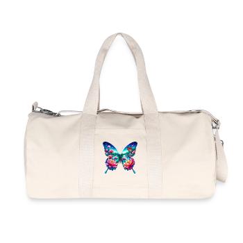 Schmetterling, Lotusblumen, Blume, Teich, Zen-See - Recycelte Canvas-Sporttasche von Stanley/Stella - Naturweiß - Vorne