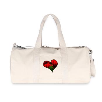 Herz mit leuchtender Monstera Farn Blätter Kopie - Recycelte Canvas-Sporttasche von Stanley/Stella - Naturweiß - Vorne