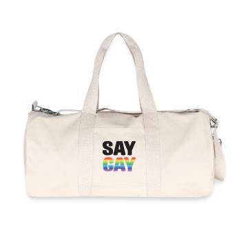 Mois de la fierté LGBT - Say Gay - Sac de sport en toile recyclée Stanley/Stella - blanc naturel - Devant