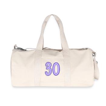 30. 30 JAHRE. 30. JAHRESTAG. 30-JÄHRIGES JUBILÄUM. - Recycelte Canvas-Sporttasche von Stanley/Stella - Naturweiß - Vorne