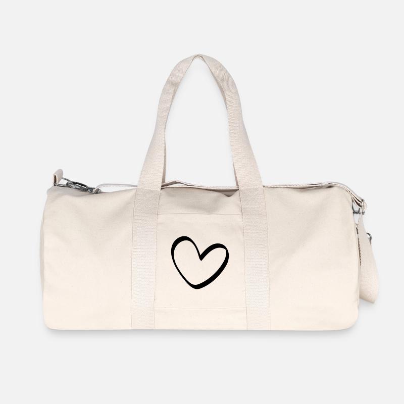 Das ungleiche Herz Outline - Recycelte Canvas-Sporttasche von Stanley/Stella - Naturweiß