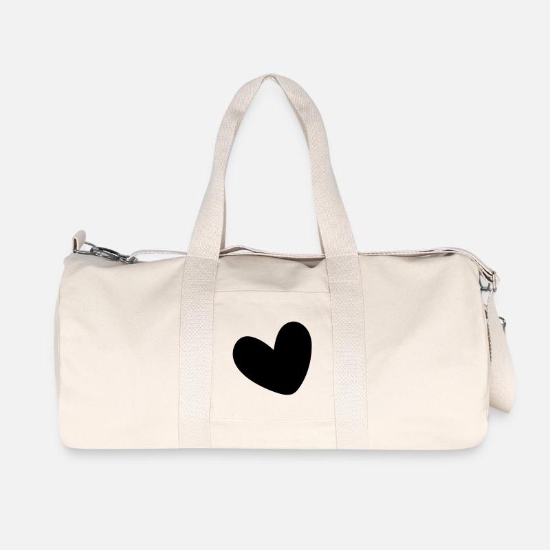 Herz einfarbig ausgefüllt - Recycelte Canvas-Sporttasche von Stanley/Stella - Naturweiß