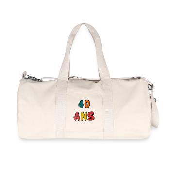 40. 40 ANS. 40e ANNIVERSAIRE. ANNIVERSAIRE 40 ANS. - Sac de sport en toile recyclée Stanley/Stella - blanc naturel - Devant