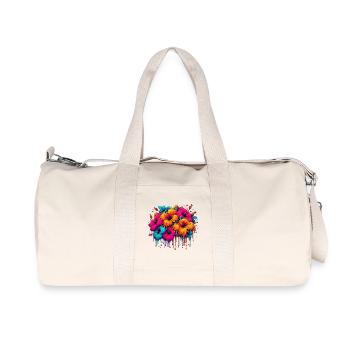 Hibiscus Flowers - Recycled Canvas Sports Bag by Stanley/Stella - natural - Front