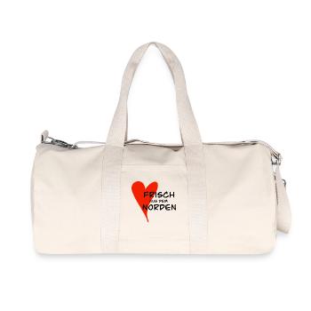 Herz Freundschaft frisch aus dem norden - Recycelte Canvas-Sporttasche von Stanley/Stella - Naturweiß - Vorne