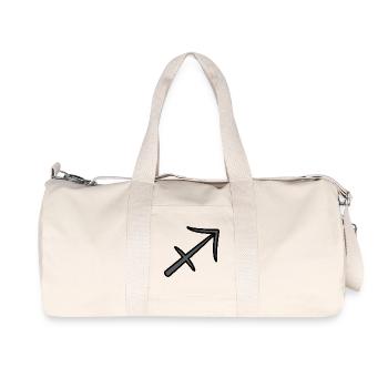 Signe du zodiaque Sagittaire Symbole Noir & Gris - Sac de sport en toile recyclée Stanley/Stella - blanc naturel - Devant