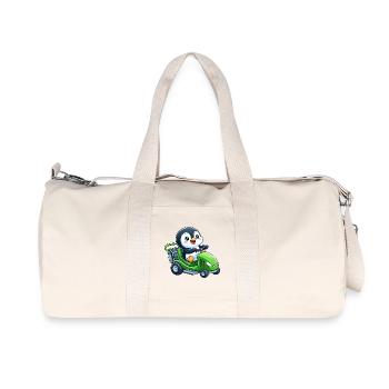 Tondeuse à gazon pingouin mignon horticulture - Sac de sport en toile recyclée Stanley/Stella - blanc naturel - Devant